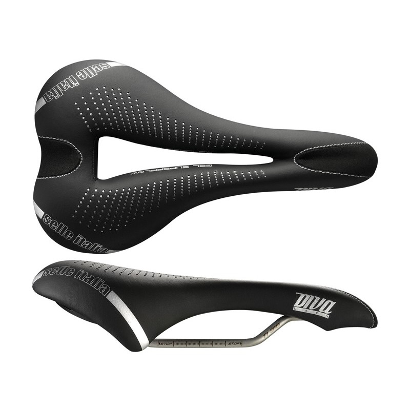 Siodło SELLE ITALIA DIVA GEL SUPERFLOW S (id match - S3) TI 316 Tube 7 fibra-tek 275g